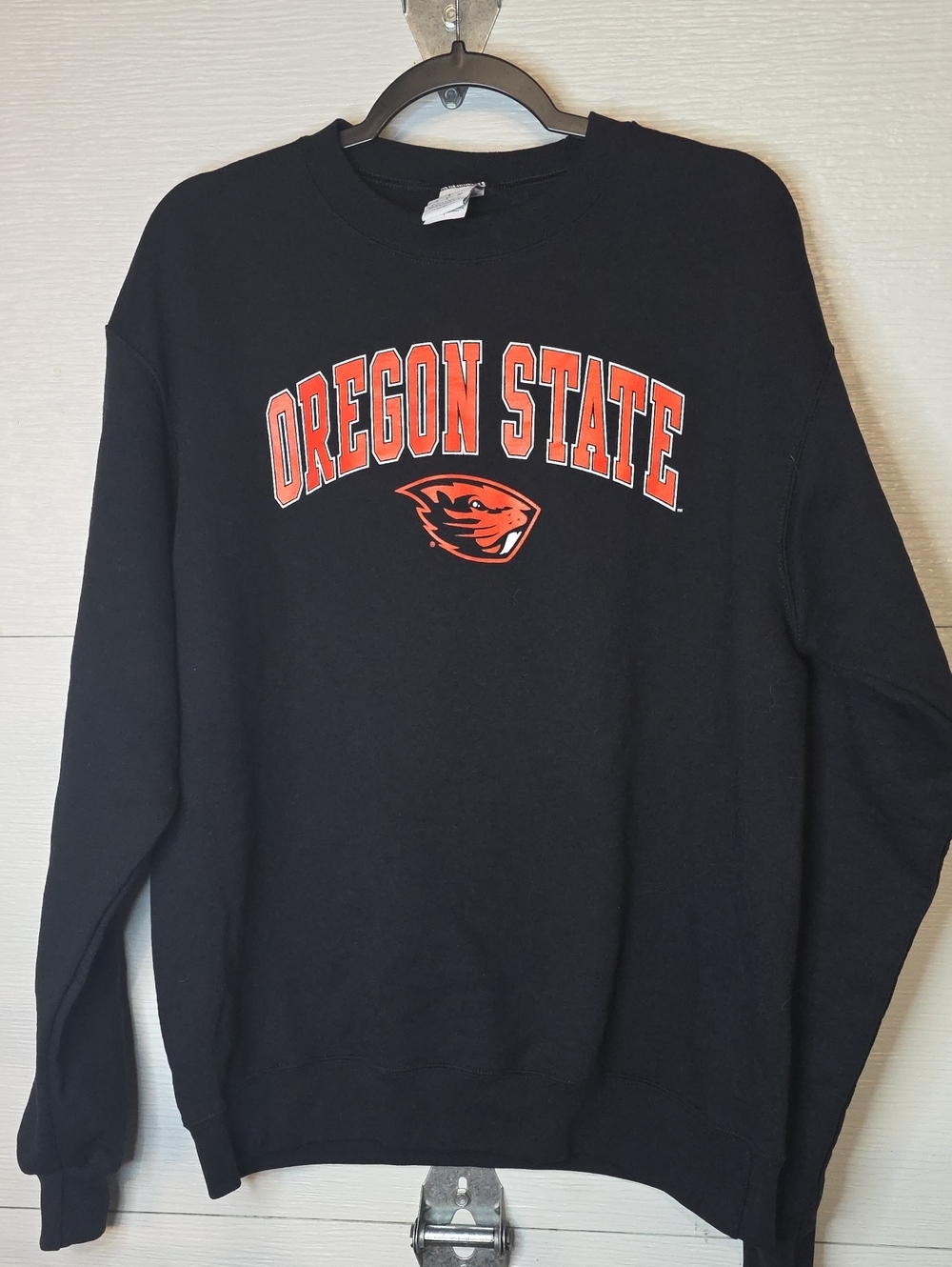 Champion Black Oregon State Pullover Sweatshirt with Orange Logo
